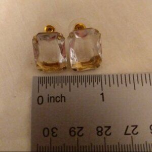 Vintage chunky faux diamond earrings